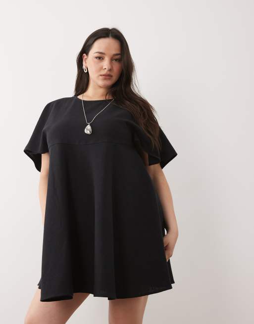 asos black t shirt dress DESIGN Curve smock T-shirt mini in Sexy Black Backless Sequined 10.17 Promo Exclusion Size:41-44 Made from a comfortable