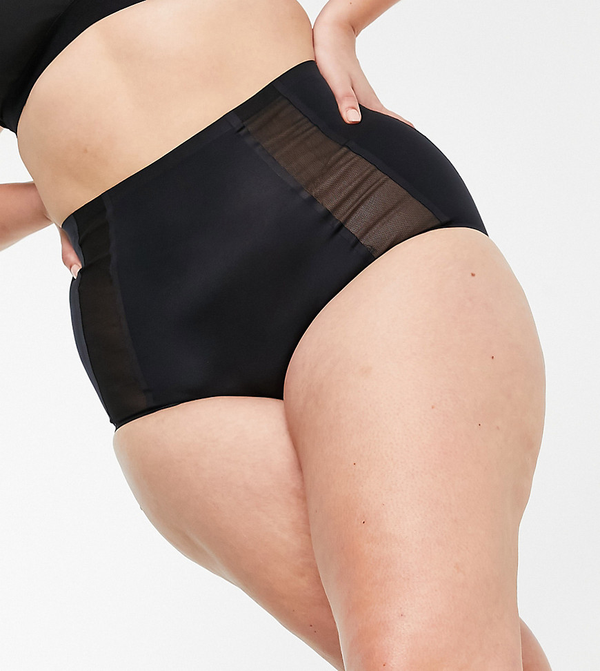 Asos Design Curve Smoothing High Waist Knicker In Black