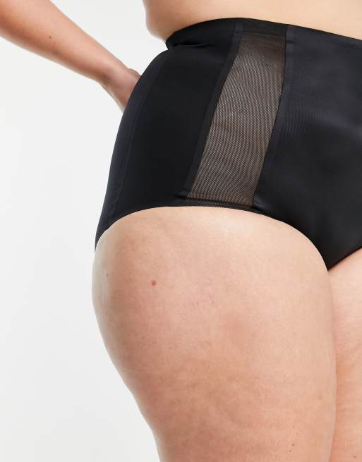 ASOS DESIGN Curve smoothing high waist knicker in black