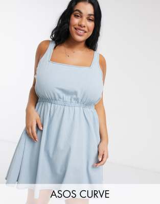 asos curve blue dress