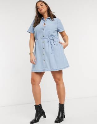 denim smock shirt dress