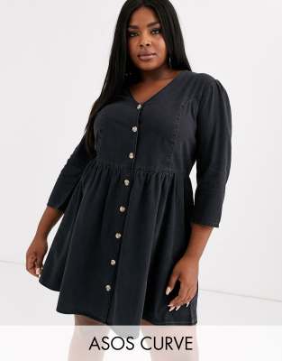 asos plus size denim dress