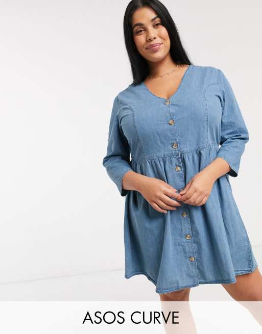 Asos plus 2025 size denim dress