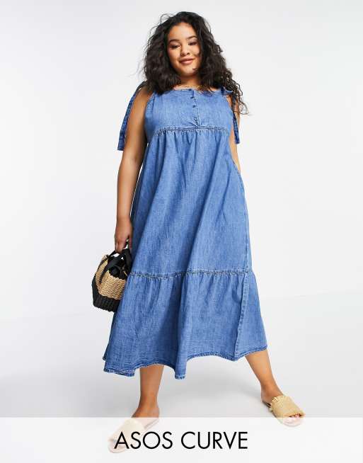 Asos curve denim on sale dress