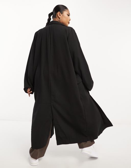 ASOS DESIGN Curve soft duster coat in black ASOS