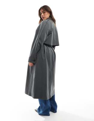 Asos Curve Asos Design Curve Soft Tailored Trench