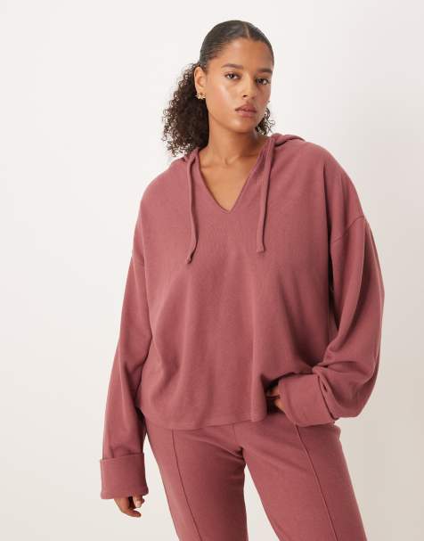 ASOS DESIGN Curve soft touch hoodie with turn back cuff detail - view 1