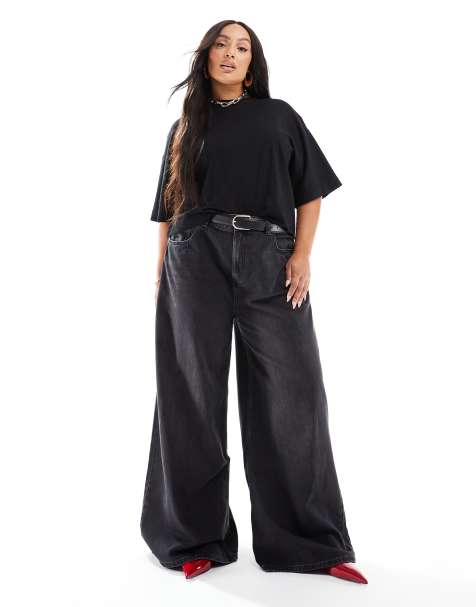 Women s Plus Size Jeans Plus Size Wide Leg Jeans ASOS