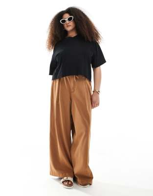 ASOS DESIGN CURVE SOFT WIDE LEG PANTS 
