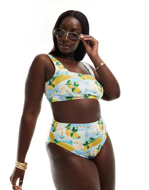 ASOS DESIGN Curve - Sorrento - Bikini multicolore