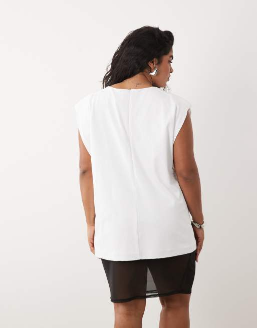 ASOS DESIGN Curve - Sort midinederdel i gennemsigtigt mesh, 5 af 5