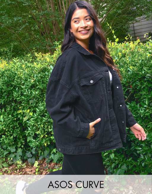 ASOS DESIGN Curve - Sort oversized denimjakke