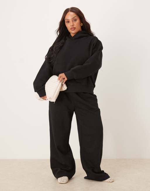 ASOS DESIGN Curve - Sort oversized hættetrøje med børstet tekstur, 2 af 4