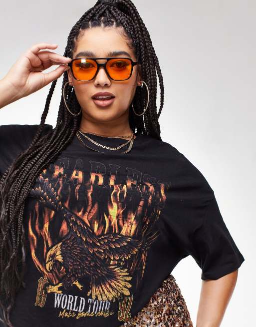 ASOS DESIGN Curve - Sort T-shirt med grafisk 