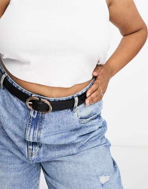 ASOS DESIGN Curve - Sort talje- og hoftebælte til jeans - view 1