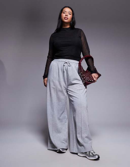 ASOS DESIGN Curve - Sort tætsiddende bluse med høj hals og lange ærmer i mesh i dobbeltlag, 4 af 4