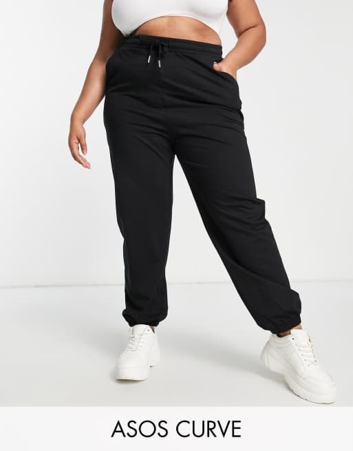 ASOS DESIGN Curve - Sorte basis-joggingbukser i slim fit