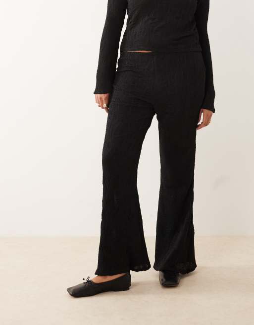 ASOS DESIGN Curve - Sorte bukser med høj talje, svaj og tekstur - Del af sæt, 2 af 5