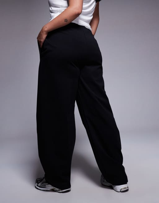 ASOS DESIGN Curve - Sorte joggingbukser med barrel-ben og interlock-syninger, 5 af 5