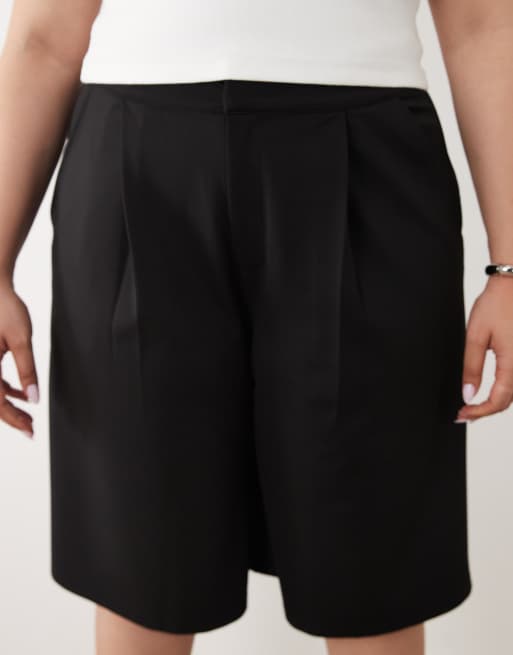 ASOS DESIGN Curve - Sorte tætsiddende og skræddersyede bermudashorts i twill - Del af sæt, 4 af 5