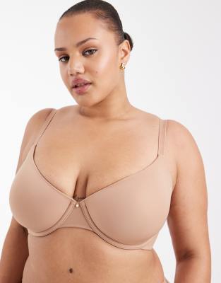 ASOS DESIGN Curve - Soutien-gorge invisible à bonnets moulés - Beige-Neutre 38G