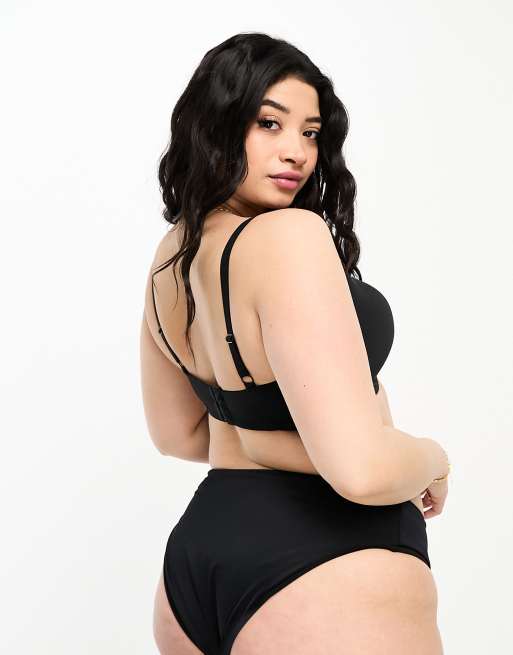 ASOS DESIGN Curve - Soutien-gorge invisible en microfibre avec bonnets moulés - Noir, 2 de 4