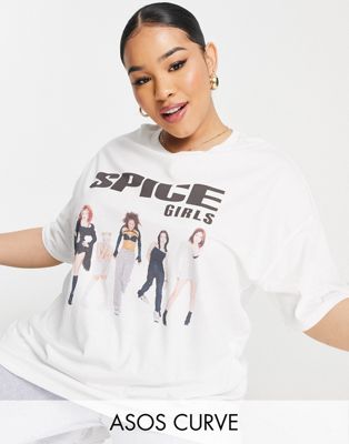ASOS DESIGN Curve Spice Girls t-shirt in white