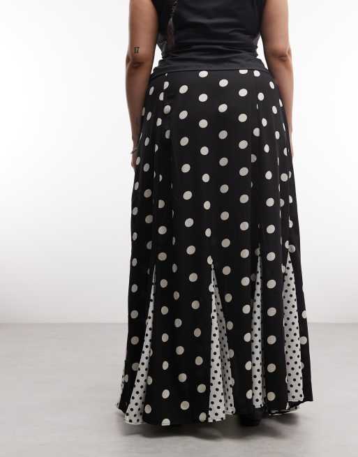 ASOS DESIGN Curve – Spódnica maxi w mieszany wzór z godetami, 3 z 5