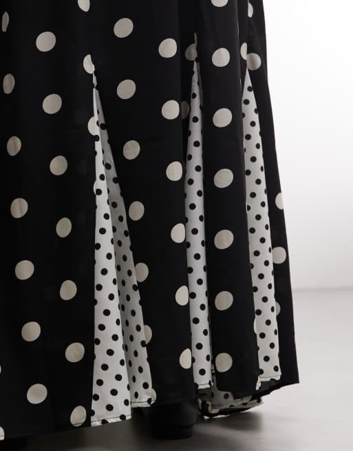 ASOS DESIGN Curve – Spódnica maxi w mieszany wzór z godetami, 5 z 5