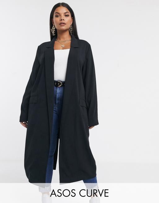 ASOS DESIGN Curve - Spolverino morbido nero
