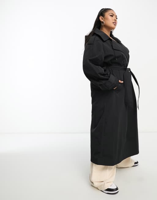 Asos black duster coat best sale