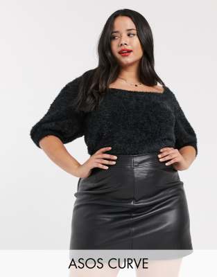 short sleeve fluffy jumper