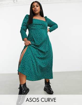 Asos curve polka dot clearance dress