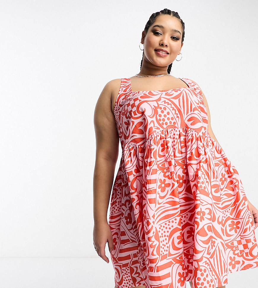 Dresses by ASOS Curve All other dresses can go home All-over pattern Square neck Fixed straps Regular fit
