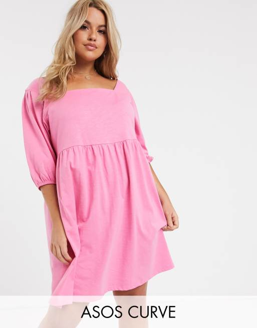 Asos pink smock store dress