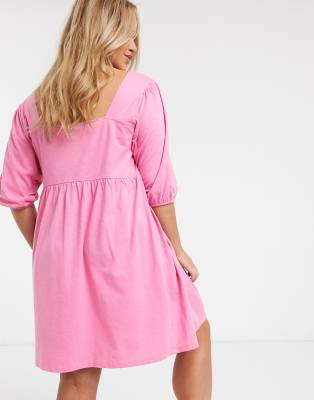 asos pink smock dress