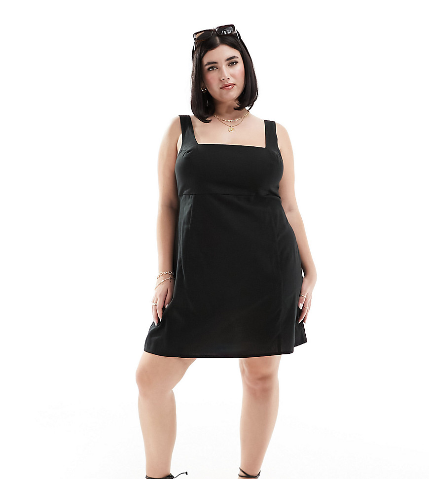 Dresses by ASOS Curve Warm-weather %27drobe: loading Square neck Fixed straps Tie-back fastening Regular fit