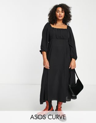 asos curve black dress