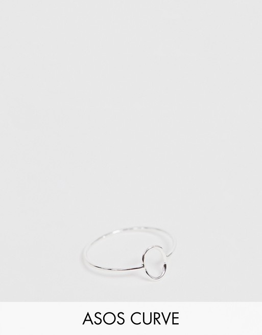 ASOS DESIGN Curve sterling silver open circle ring