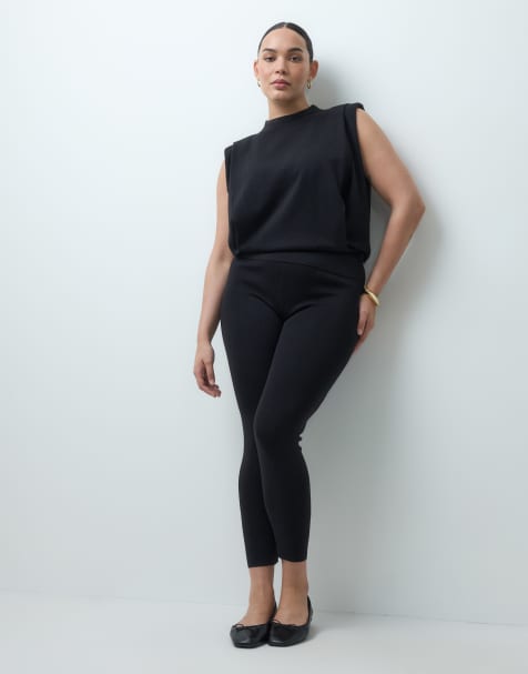 ASOS DESIGN Curve stickat set med leggings i svart - view 1