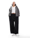 [ASOS DESIGN] ASOS DESIGN Curve straight leg pull on pants in black 3XL Black