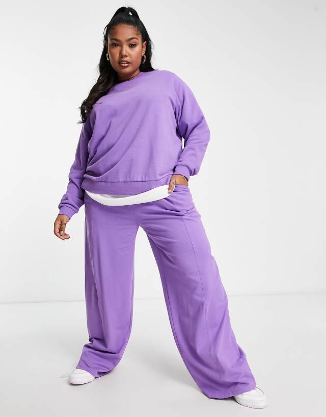 ASOS DESIGN Curve straight leg sweatpants in purple