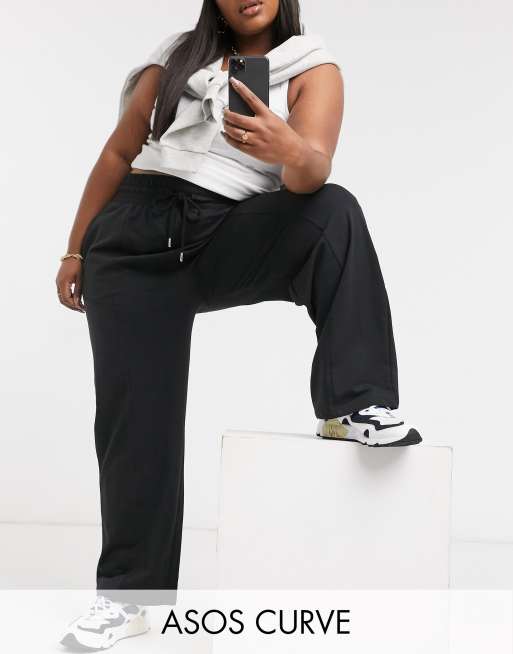 black straight leg sweatpants