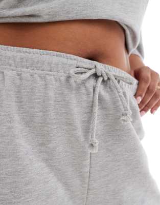 Asos Curve Asos Design Curve Straight Leg Sweatpants With Raw Hem In Gray