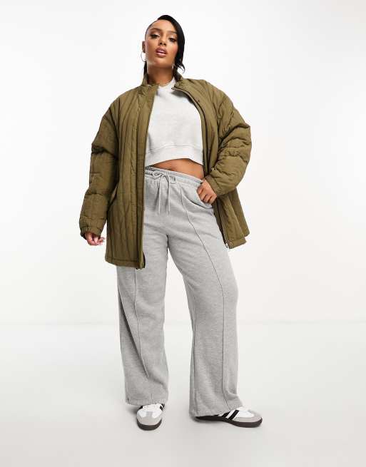ASOS DESIGN Curve straight line quilted cotton jacket in