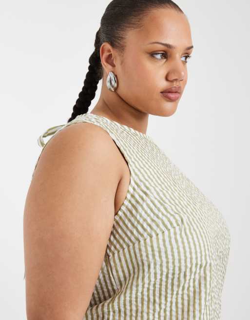 ASOS DESIGN Curve - Stribet ærmeløs top i seersucker - Del af sæt, 2 af 4