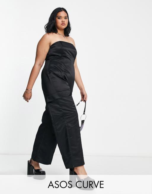 Asos curve black store jumpsuit