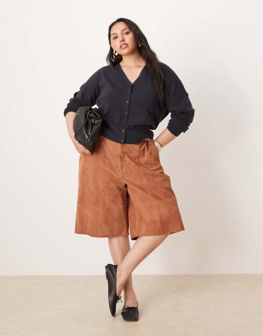 ASOS DESIGN Curve structured waist clean cardigan in navy