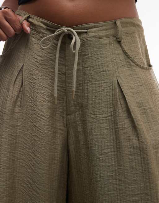 ASOS DESIGN Curve – Strukturierte Ballonhose in Grün mit Tunnelzug in der Taille, 2 von 5