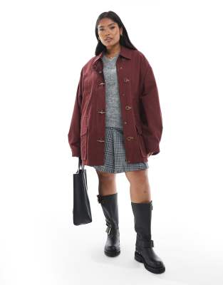 Asos Curve Asos Design Curve Summer Lightweight Parka In Red